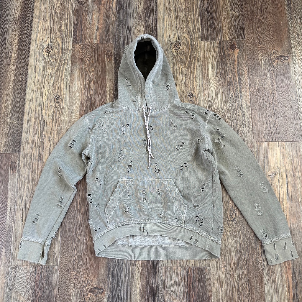 Zadig & Voltaire Coleen Overdyed Distressed Hoodie Size L
